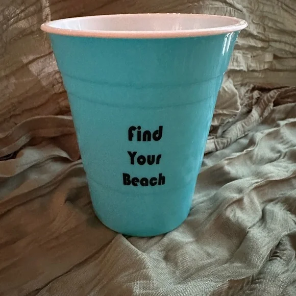 Blue “Find Your Beach” Plastic Cup - Picture 2 of 4